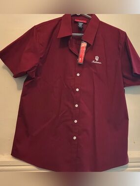 Women's Red Indiana University Button Down Shirt
